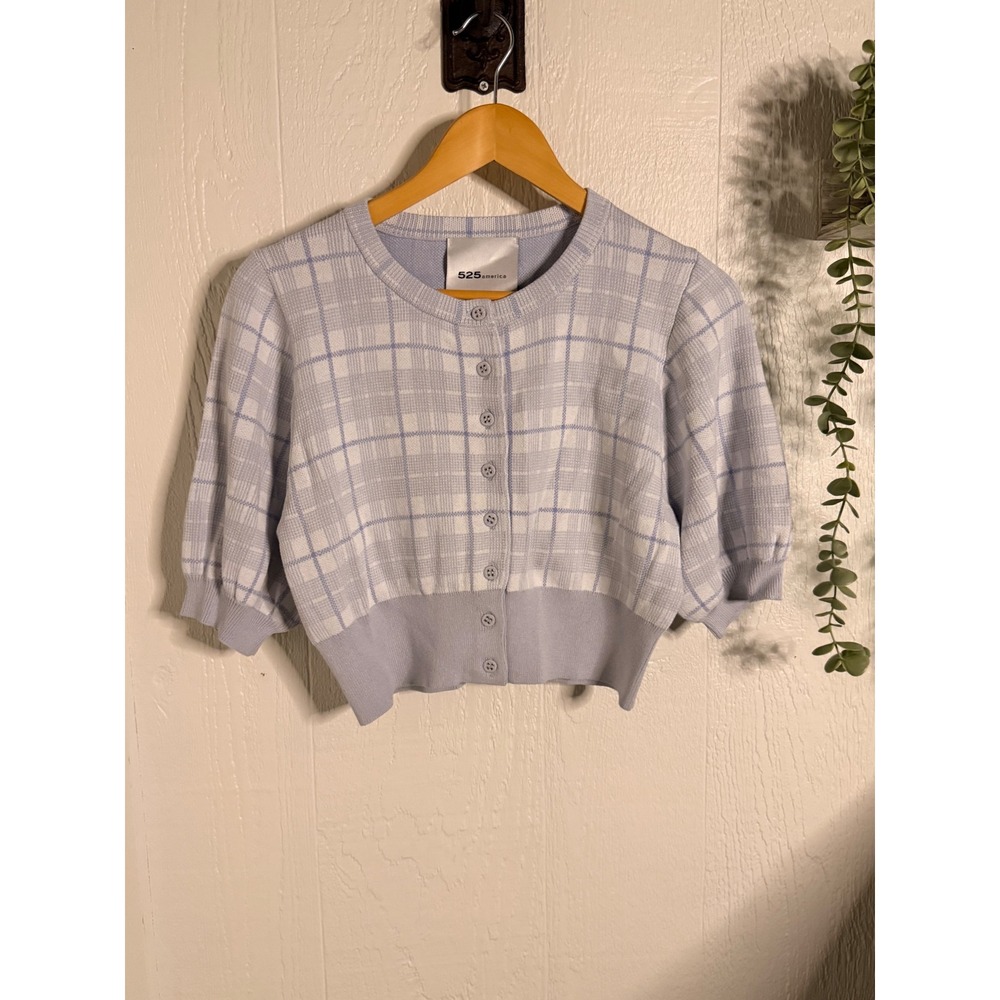 Raglan cropped elbow sleeve button front cardi NWOT 525 America